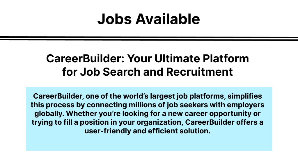 CareerBuilder: Your Ultimate Platform for Job Search and Recruitment