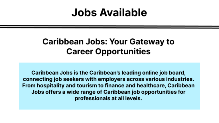 Caribbean Jobs platform showcasing job opportunities in the Caribbean for job seekers and employers.