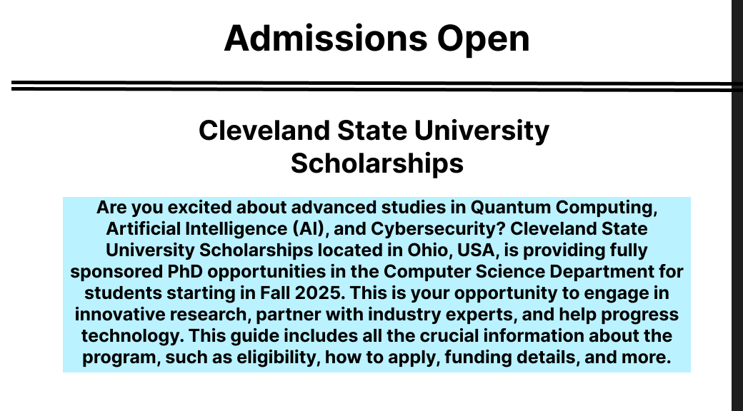 Cleveland State University Scholarships