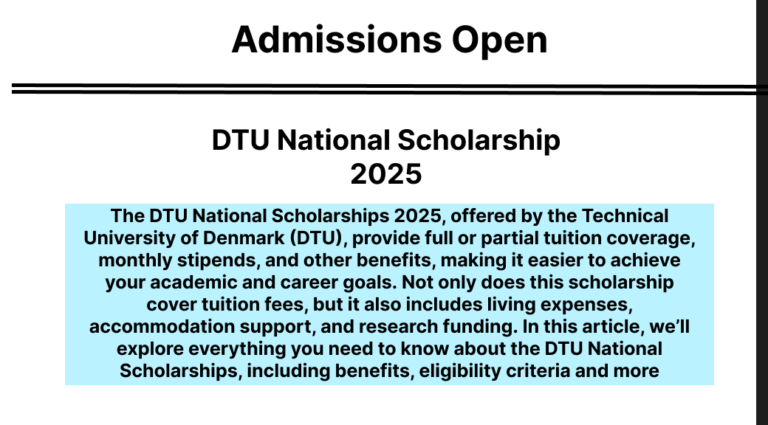 International students studying at the Technical University of Denmark (DTU) under the DTU National Scholarships 2025 program.