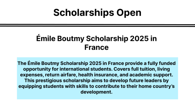 Émile Boutmy Scholarship 2025