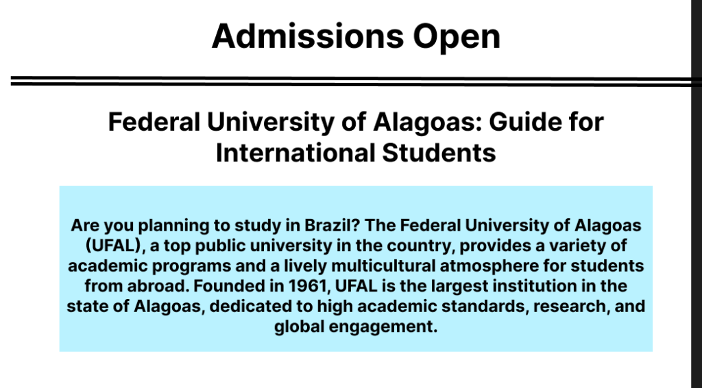 Federal University of Alagoas Scholarships