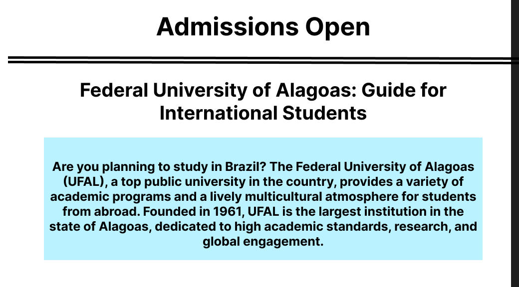 Federal University of Alagoas Scholarships