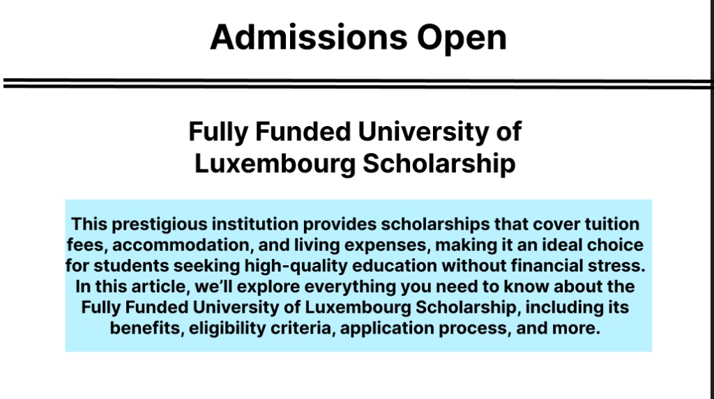 University of Luxembourg Scholarship