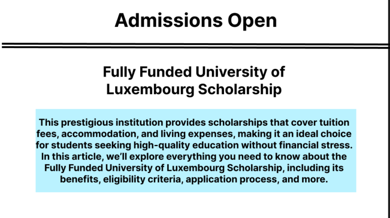 University of Luxembourg Scholarship