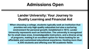 Lander University Scholarships