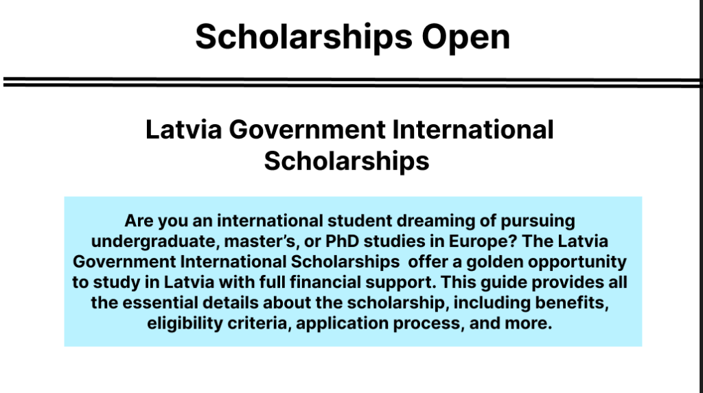 Latvia Government International Scholarships