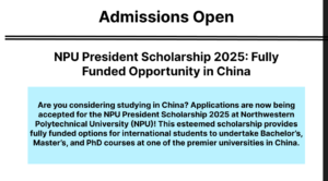 NPU President Scholarship 2025