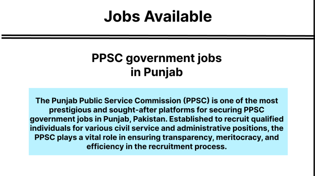 Punjab Public Service Commission (PPSC) platform showcasing PPSC government jobs in Punjab for job seekers.