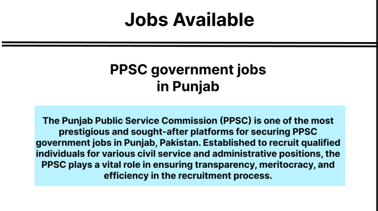 Punjab Public Service Commission (PPSC) platform showcasing PPSC government jobs in Punjab for job seekers.