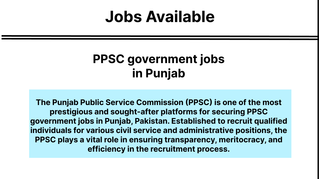 Punjab Public Service Commission (PPSC) platform showcasing PPSC government jobs in Punjab for job seekers.