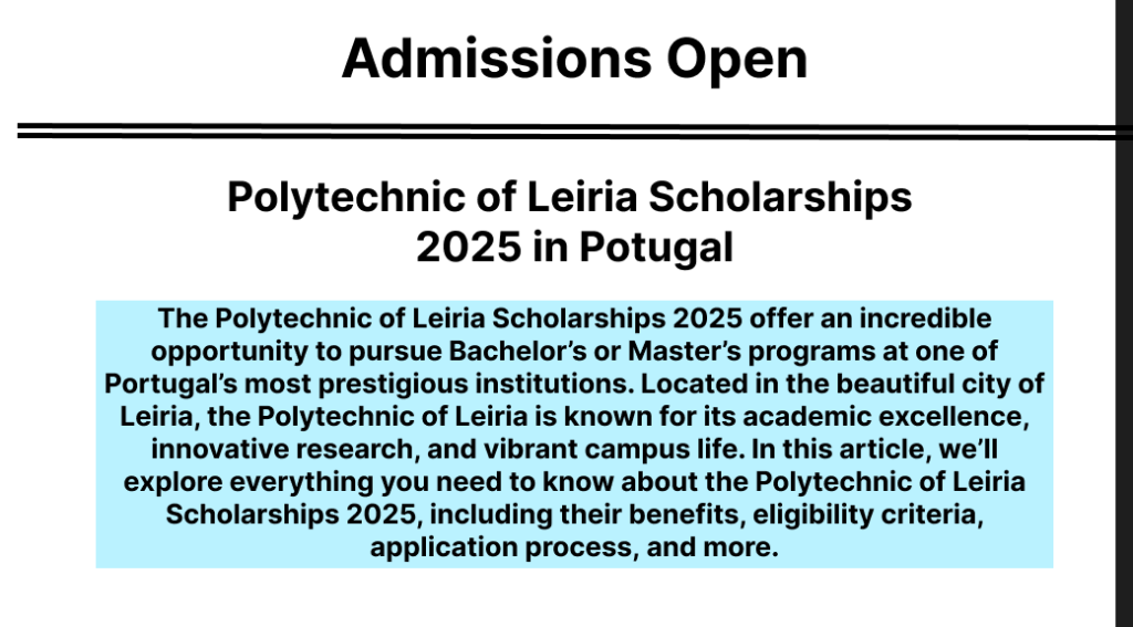 Polytechnic of Leiria Scholarships