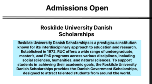 International students studying at Roskilde University Danish Scholarships , showcasing campus life and academic excellence