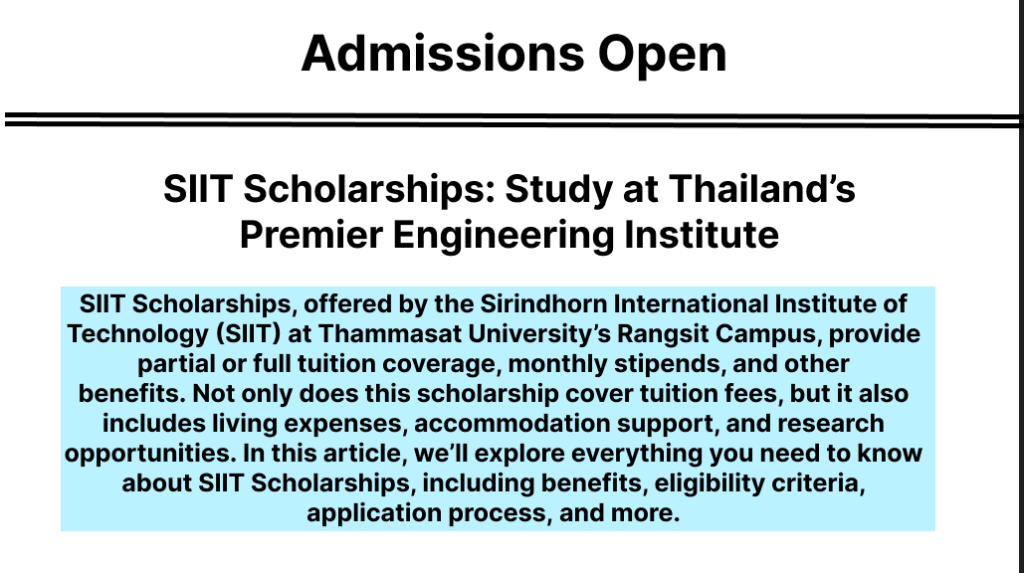 International students studying at SIIT, Thammasat University, under the SIIT Scholarships program.