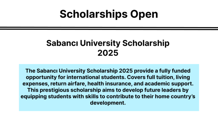 Sabancı University Scholarship 2025 in Turkey