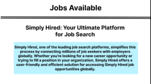 Simply Hired platform showcasing Simply Hired job opportunities globally for job seekers and employers.