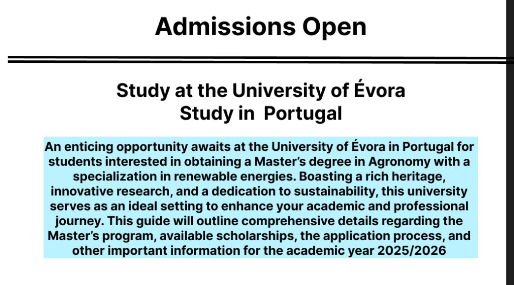 Study at University of Évora