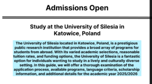 Study at the University of Silesia in Katowice, Poland