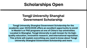 Tongji University Shanghai Government Scholarship