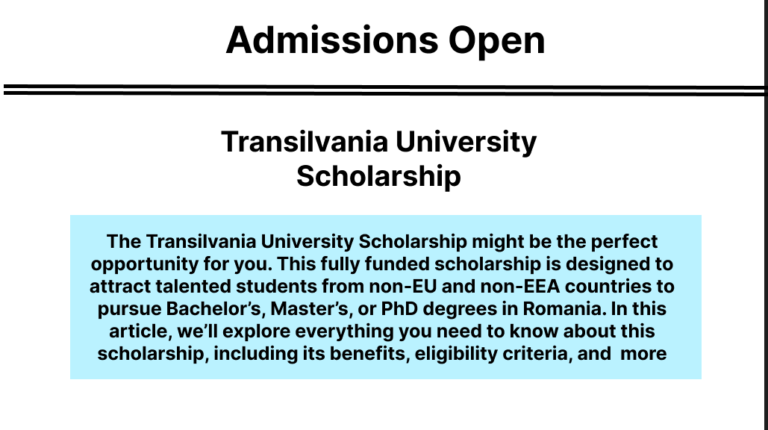 Transilvania University Scholarship