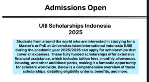 UIII Scholarships Indonesia 2025