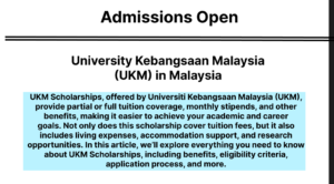 International students studying at Universiti Kebangsaan Malaysia (UKM) under the UKM Scholarships program
