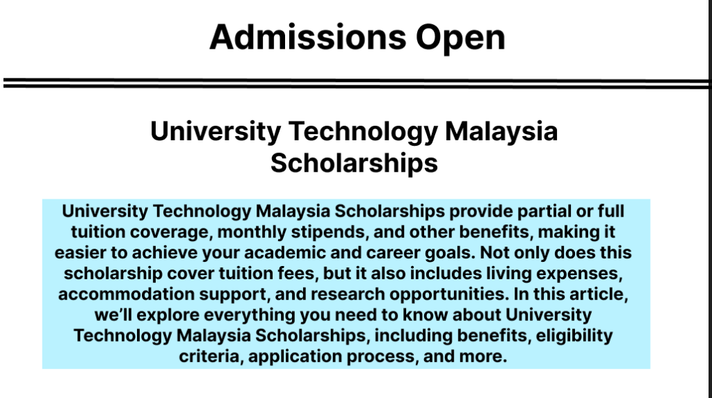 International students studying at Universiti Teknologi Malaysia (UTM) under the University Technology Malaysia Scholarships program