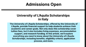 International students studying at the University of L’Aquila under the University of L’Aquila Scholarships program