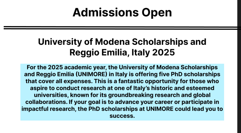 University of Modena Scholarships