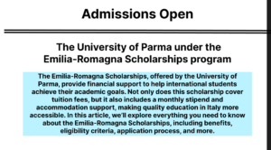 University of Parma under the Emilia-Romagna Scholarships program