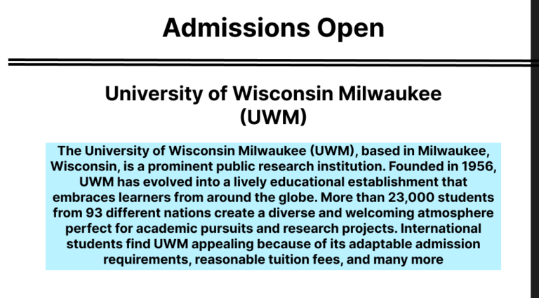 University of Wisconsin Milwaukee (UWM)