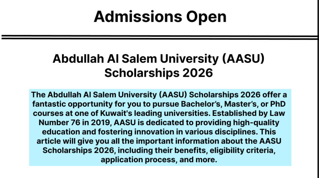 Abdullah Al Salem Scholarships