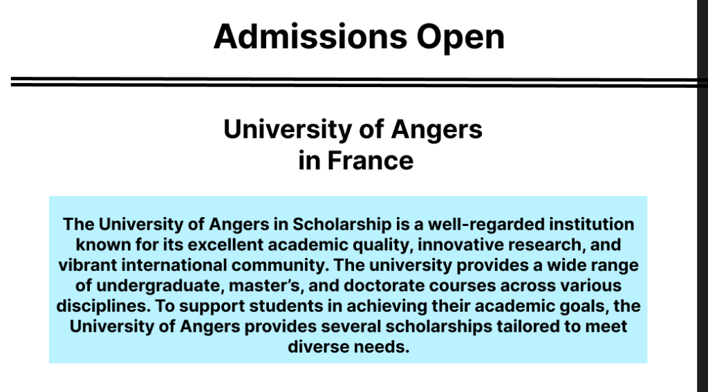 the University of Angers in France