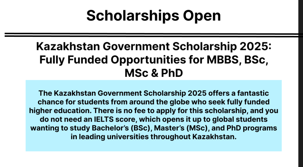 Kazakhstan Government Scholarship 2025